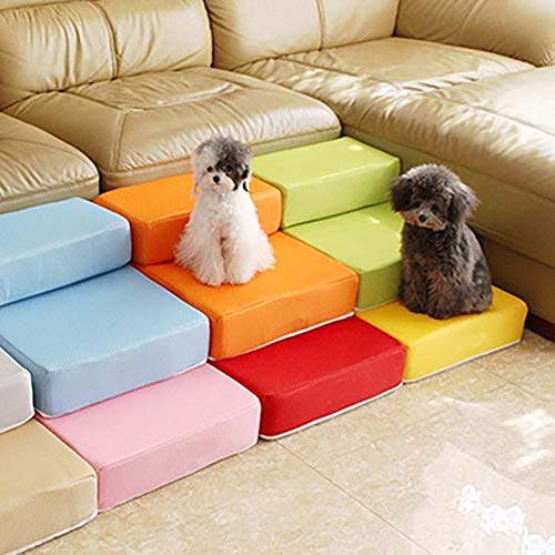 Escaleras y escalones para Perros, escaleras para Mascotas con Cubierta de Malla Transpirable, 2 Pasos, escaleras Desmontables para Perros Mayores, rampa Antideslizante para Cama de sofá, yongqxxkj