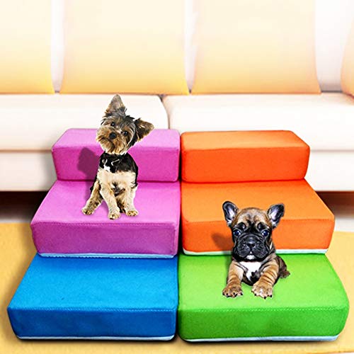 Escaleras y escalones para Perros, escaleras para Mascotas con Cubierta de Malla Transpirable, 2 Pasos, escaleras Desmontables para Perros Mayores, rampa Antideslizante para Cama de sofá, yongqxxkj