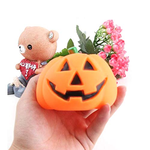 ETbotu Suministros de Navidad para Mascotas Juguete de sondeo Interactivo de la Bola de Entrenamiento de la Forma de la Calabaza del Perro casero para la Navidad Halloween 9 * 7.5cn