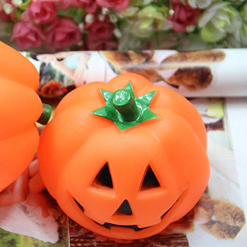 ETbotu Suministros de Navidad para Mascotas Juguete de sondeo Interactivo de la Bola de Entrenamiento de la Forma de la Calabaza del Perro casero para la Navidad Halloween 9 * 7.5cn