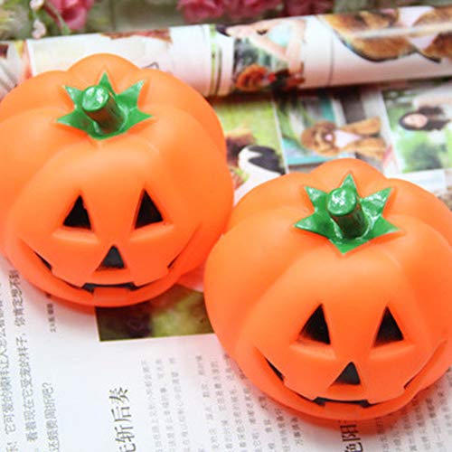 ETbotu Suministros de Navidad para Mascotas Juguete de sondeo Interactivo de la Bola de Entrenamiento de la Forma de la Calabaza del Perro casero para la Navidad Halloween 9 * 7.5cn