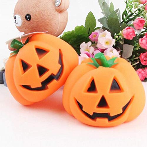 ETbotu Suministros de Navidad para Mascotas Juguete de sondeo Interactivo de la Bola de Entrenamiento de la Forma de la Calabaza del Perro casero para la Navidad Halloween 9 * 7.5cn