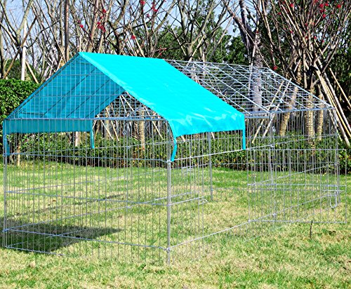 EUGAD Jaula de Conejo Recinto Hámster Ardilla Gallinero Pequeños Animales Conejera Exterior con Protección contra el Sol 220 * 103 * 103 cm 0200HT