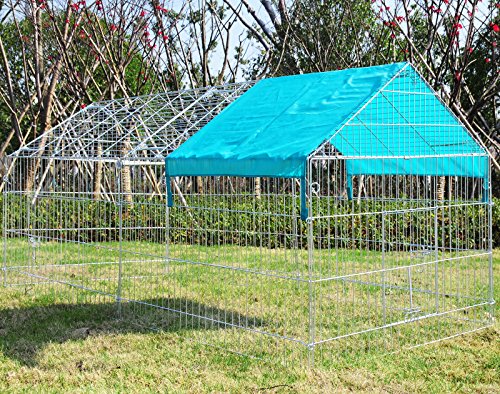 EUGAD Jaula de Conejo Recinto Hámster Ardilla Gallinero Pequeños Animales Conejera Exterior con Protección contra el Sol 220 * 103 * 103 cm 0200HT