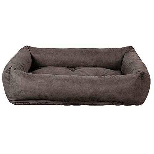 Evergreenweb Cama para Perro, Gris 65x85 Sofá para Perro, Alfombrilla para Perro, Cesta para Perro, Acogedora Cama para Mascotas en la Habitación Borde Elevado, con Suave cojín Desmontable - Rex