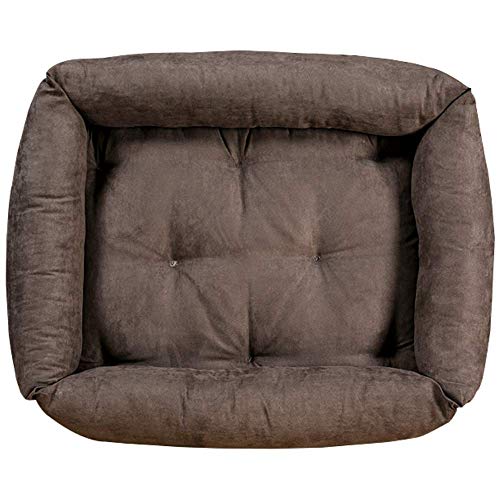 Evergreenweb Cama para Perro, Gris 65x85 Sofá para Perro, Alfombrilla para Perro, Cesta para Perro, Acogedora Cama para Mascotas en la Habitación Borde Elevado, con Suave cojín Desmontable - Rex