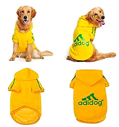 EVRYLON Sudadera Disfraz para Animales Camisa Amarilla Camiseta adidog Perro Capucha XXL