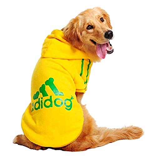 EVRYLON Sudadera Disfraz para Animales Camisa Amarilla Camiseta adidog Perro Capucha XXL