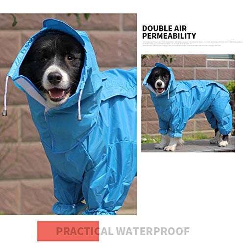 Fad-J Impermeable para Perros con Todo Incluido Vientre Gran Perro Jinmaosamo Mascota De Una Sola Pieza con Cuatro Patas,Red,XXXL