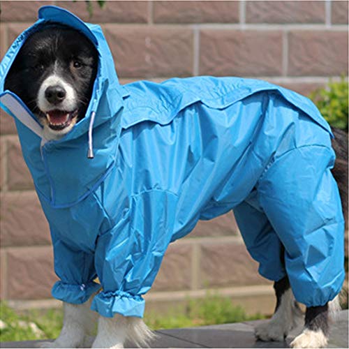 Fad-J Impermeable para Perros con Todo Incluido Vientre Gran Perro Jinmaosamo Mascota De Una Sola Pieza con Cuatro Patas,Red,XXXL