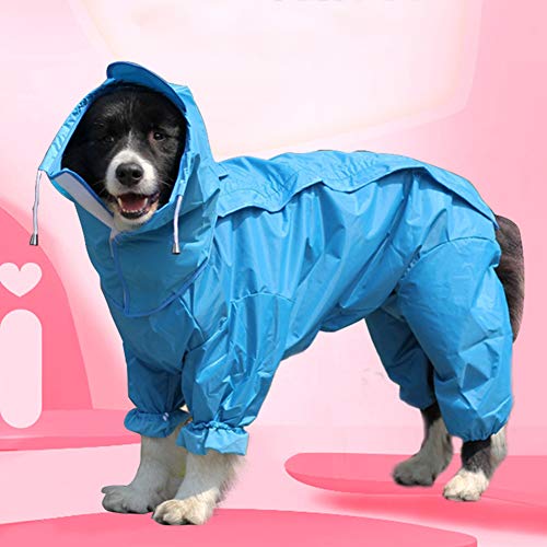 Fad-J Impermeable para Perros con Todo Incluido Vientre Gran Perro Jinmaosamo Mascota De Una Sola Pieza con Cuatro Patas,Red,XXXL