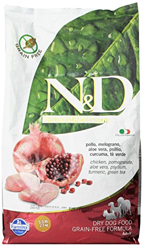 Farmina, N&D - Comida para Perros sin Cereales, de Pollo y Granada,2,5 kg, para Adultos