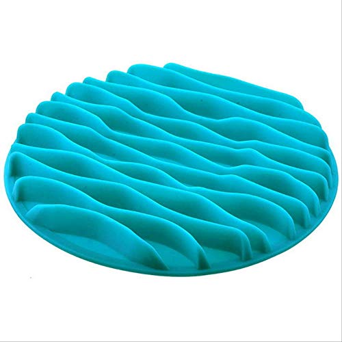 FDCLD Alimentador Seguro para Perros de plástico para Mascotas Anti Choke Dog Bowl Perrito Gatos Comedero Lento Comedor de Dieta Saludable Diseño de la Jungla D25.5Cm Azul