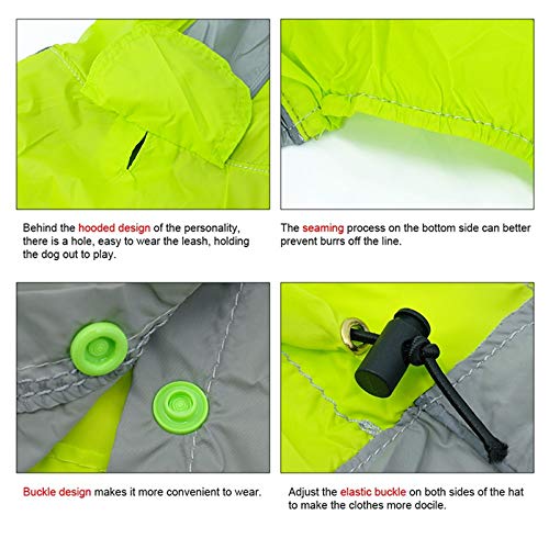 Feidaeu Chaqueta Impermeable Impermeable Chaqueta Reflectante Impermeable y Transpirable Monos de Seguridad Poncho Ropa para Perros