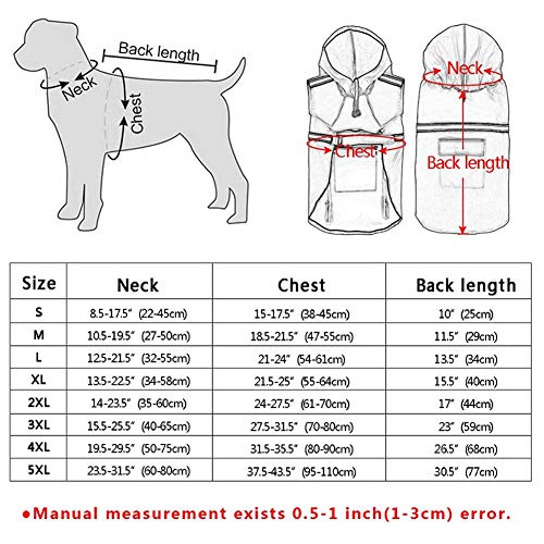 Feidaeu Chaqueta Impermeable para Mascotas Chaqueta Reflectante Ultraligera Impermeable, Transpirable y Duradera para Perros pequeños, medianos y Grandes