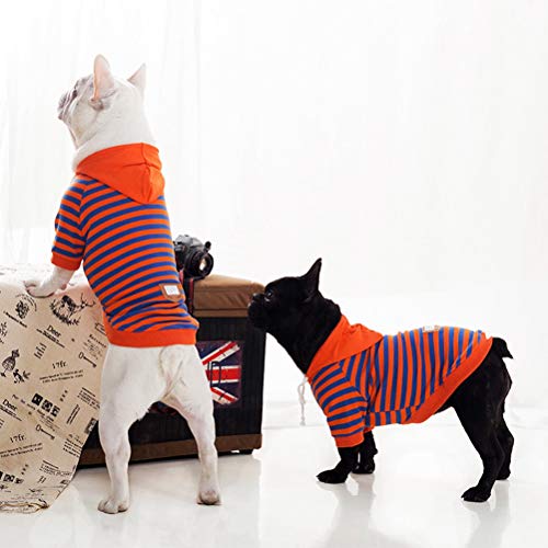 Feidaeu Ropa para Mascotas Ropa para Perros Ropa de Sudadera con Capucha a Rayas Cómodo, Suave y Agradable para la Piel, Transpirable, Anti-Sudor, elástico, Ropa para Perros y Gatos