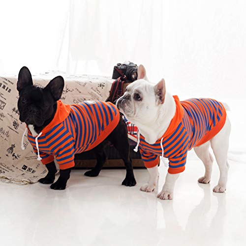 Feidaeu Ropa para Mascotas Ropa para Perros Ropa de Sudadera con Capucha a Rayas Cómodo, Suave y Agradable para la Piel, Transpirable, Anti-Sudor, elástico, Ropa para Perros y Gatos