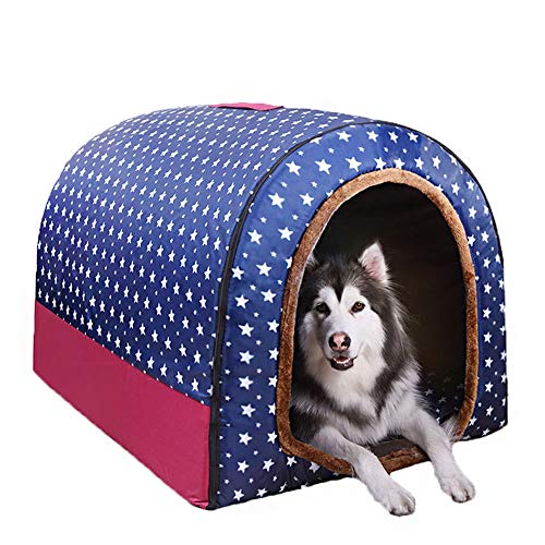 Fengzhe 2-en-1 casa del Animal doméstico y portátil Sofá Antideslizante de paño Grueso y Suave de la Cama Lavable Desmontable Casetas para Perros de la Perrera extraíble cómodo, 7 Tamaño,A,S