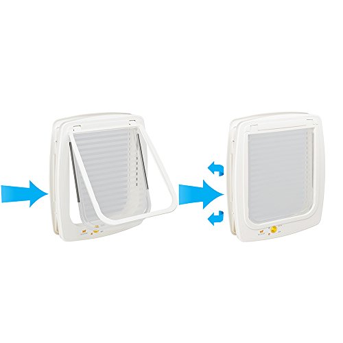 Ferplast Puerta abatible para animales pequeños SWING 5 Gattaiola, paso universal, controlable, protección contra corrientes de aire, túnel parcial, Blanco (White), 22,5 x 9,6 x 25,2 cm