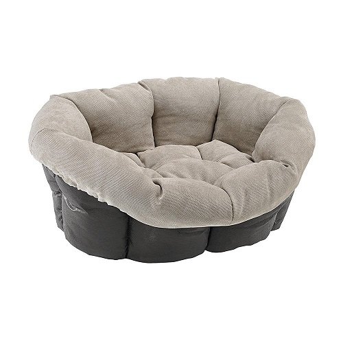 Ferplast sofá Prestige 2 cojín Gato y Perro Cama Cubierta/Tejido sintético, 52 x 39 x 21 cm, Burdeos