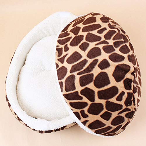 fghdfdhfdgjhh Cama Suave del Animal doméstico de la Hamburguesa Forma de Nido de Shell Casa extraíble de Gato Universal Caseta de Perro Súper portátiles Pet Supplies (45 * 32 * 32 cm, Ciervos Franja)