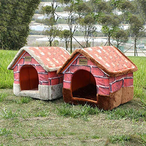 FHKGCD Transer Vintage Brick - Cama Portátil para Mascotas, Interior, para Perros, Casa, Suave, Cálida Y Cómoda para Gatos, Gris, M