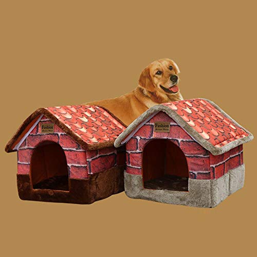 FHKGCD Transer Vintage Brick - Cama Portátil para Mascotas, Interior, para Perros, Casa, Suave, Cálida Y Cómoda para Gatos, Gris, M