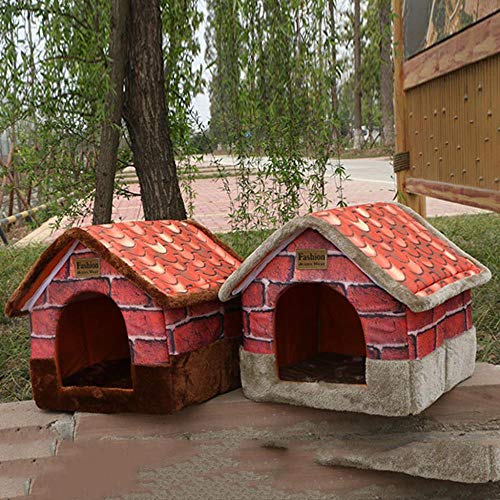 FHKGCD Transer Vintage Brick - Cama Portátil para Mascotas, Interior, para Perros, Casa, Suave, Cálida Y Cómoda para Gatos, Gris, M