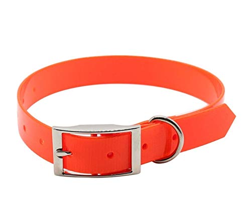 FilANimal -Collar De Mascota para Perros, Gatos. Tamaño Extra Grande Talla s, m, l, XL, XXL, Puede Recortar y Ajustar. Biothane TPU con Inserciones Interiores de Nylon Super Resistentes. (Naranja)