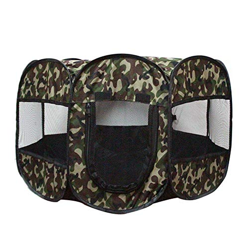 Finelyty Tienda Octogonal Impermeable de Camuflaje Valla Perro Gato Parque Infantil Cajas Portátiles Mascota Plegable