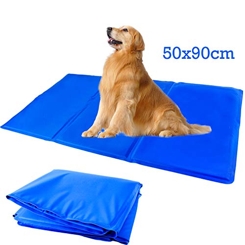 Forever Speed – Esterilla fría para mascotas para perros y gatos, esterilla de helado para mascotas, enfriador para personas, no tóxico, esterilla de gel para interior y exterior (50 x 90 cm)