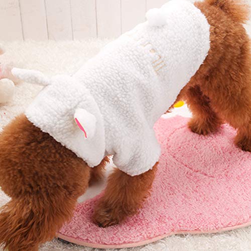 FORMEG Ropa De Perro Mascotas Ropa Ropa para Perros De Invierno Ropa De Ovejas Blancas para Perros Abrigo Traje De Cachorro Sudadera con Capucha Ropa De Chihuahua Ropa De Abrigo Disfraz De Perro