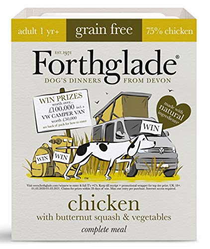 Forthglade Salmón para Perros Adultos, Pollo con Calabaza y Verduras, Grano Gris - 18 x 395 g