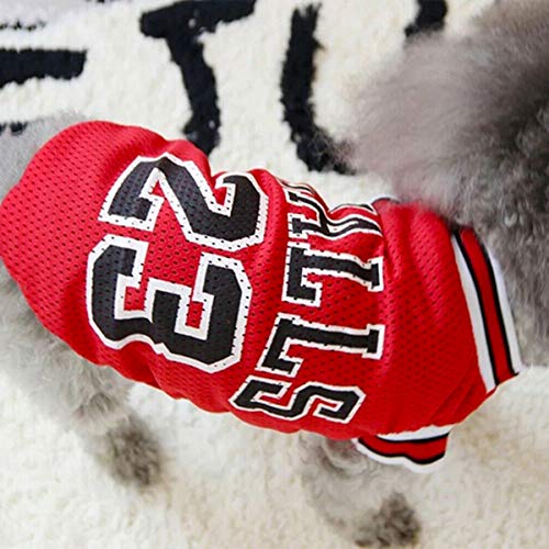 ForUUU Ropa Perros Pequeños, Camisas Perros Ropa Perros Verano Deporte Ropa de Perrito Traje Mascotas Perros Camiseta de Moda, Negro, Rojo (L, Rojo)