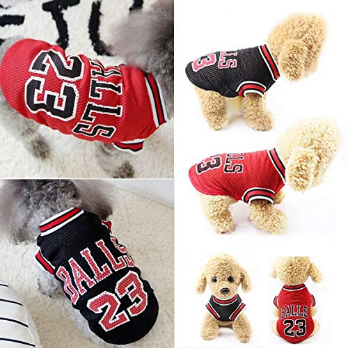 ForUUU Ropa Perros Pequeños, Camisas Perros Ropa Perros Verano Deporte Ropa de Perrito Traje Mascotas Perros Camiseta de Moda, Negro, Rojo (L, Rojo)