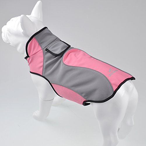 FOSINZ Chaquetas para Perros a Prueba de Agua Reflectante Transpirable Ligero Ajustable Velcro Impermeable para Mascotas para Perros pequeños Grandes medianos Deportes al Aire Libre Senderismo-M