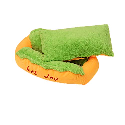 Fossrn Salchicha de Hamburguesa Camas de Perros Chihuahua Yorkshire Pomerania Mascota Gato Cama Suave y cálida para Mascotas Almohadilla para Perro Cojín para Mascotas (S/59 * 50 * 23cm)