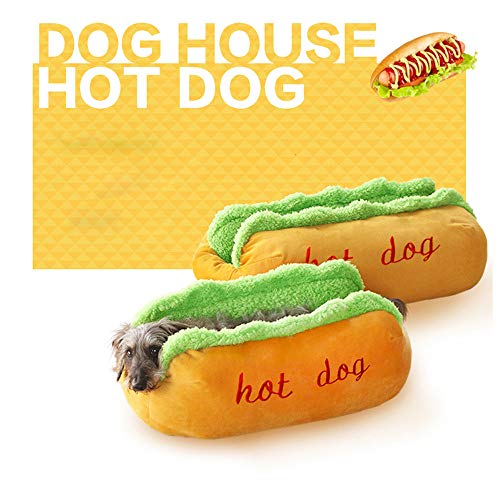 Fossrn Salchicha de Hamburguesa Camas de Perros Chihuahua Yorkshire Pomerania Mascota Gato Cama Suave y cálida para Mascotas Almohadilla para Perro Cojín para Mascotas (S/59 * 50 * 23cm)