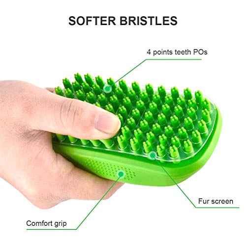 Fovely Curry Comb para Gatos y Perros - Cepillo de baño para Perros, con Efecto de Masaje | Cepillo de Goma de Primera Calidad | Aseo de Perros y Gatos