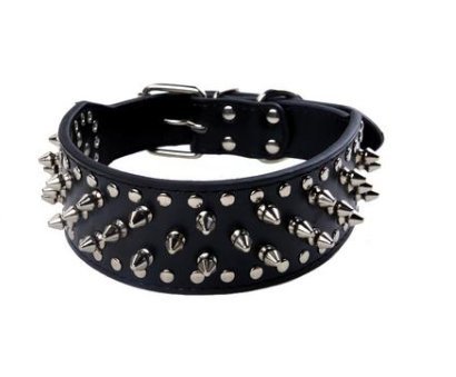 Fully perro Collar de seguridad Choke Collar Mashroom picos tachuelas ajustable Labrador Huskie 5 cm de ancho (XS, nero)