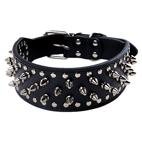 Fully perro Collar de seguridad Choke Collar Mashroom picos tachuelas ajustable Labrador Huskie 5 cm de ancho (XS, nero)