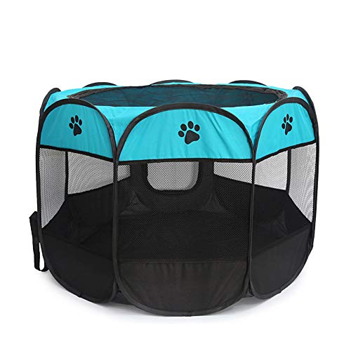 FUVOYA Portable Mascota corralito Perros Plegables Interior Exterior Gatos Conejo Perrera extraíble Malla Cortina Cubierta