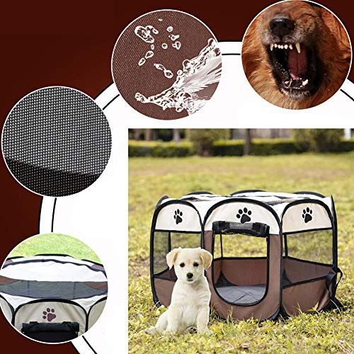 FUVOYA Portable Mascota corralito Perros Plegables Interior Exterior Gatos Conejo Perrera extraíble Malla Cortina Cubierta