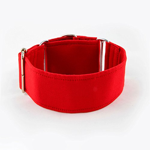 Galguita Amelie, 5cm Ancho Talla M (30cm - 39cm), Collar para Perro Martingale. Rojo.