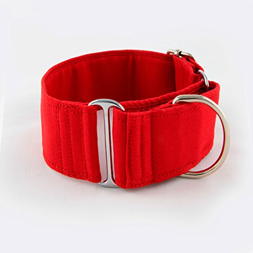 Galguita Amelie, 5cm Ancho Talla M (30cm - 39cm), Collar para Perro Martingale. Rojo.