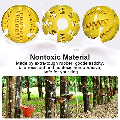 Gaoni Pelota de Juguete para Perros - Pelota Dental para Perros Pelota Caucho Natural Accesorios Dentales Perro Higiene Dental Juguete de Goma Dura para Masticar, Limpiar los Dientes, Jugar, Adiestrar