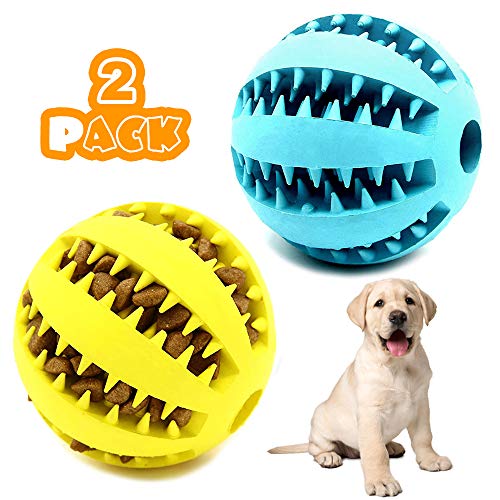 Gaoni Pelota de Juguete para Perros - Pelota Dental para Perros Pelota Caucho Natural Accesorios Dentales Perro Higiene Dental Juguete de Goma Dura para Masticar, Limpiar los Dientes, Jugar, Adiestrar