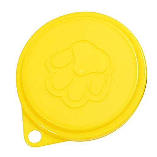 Gaoominy 2 Piezas Cubiertas de Alimentos de Hojuela de Lata para Perro Mascota Reutilizable con Estampado Tapas de Plástico de Latas de Mascotas Frescas -Color Aleatorio