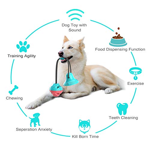 GHONLZIN Multifunction Pet Molar Bite Toy, Juguete Mordedor Mascota, Juguete Multifuncional para mordedura de Molar, Mordedura de Perro del Entrenamiento con Ventosa (Red+Green)