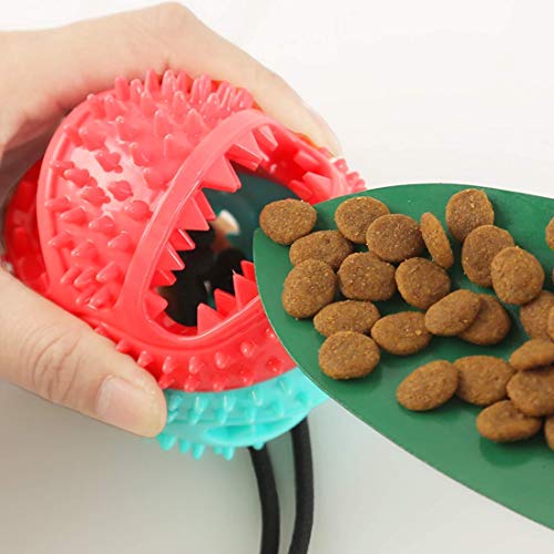 GHONLZIN Multifunction Pet Molar Bite Toy, Juguete Mordedor Mascota, Juguete Multifuncional para mordedura de Molar, Mordedura de Perro del Entrenamiento con Ventosa (Red+Green)